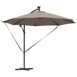 Berkfield Cantilever Banana Parasol With Lock Taupe 294 X 294 X 248 Cm - thumbnail 2