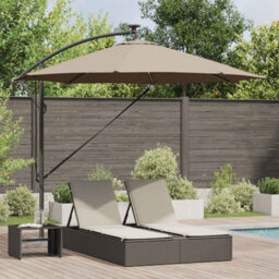 Berkfield Cantilever Banana Parasol With Lock Taupe 294 X 294 X 248 Cm - thumbnail 1