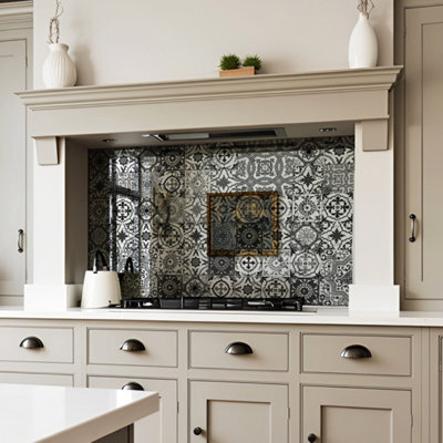 DIY Splashbacks Moroccan Tiles Antique Mirror Splashback 90Cm X 75Cm (Toughened Glass) - image 1