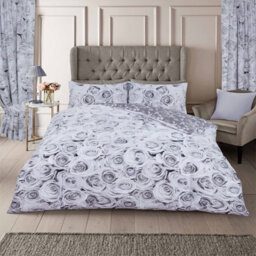 Gc Gaveno Cavailia Madison Roses Duvet Cover Bedding Set Grey King 3Pc With Flowers Design Reversible Quilt Cover - thumbnail 1