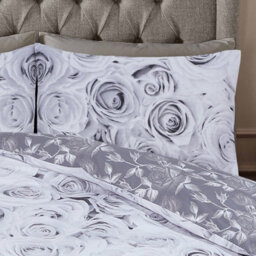 Gc Gaveno Cavailia Madison Roses Duvet Cover Bedding Set Grey King 3Pc With Flowers Design Reversible Quilt Cover - thumbnail 2