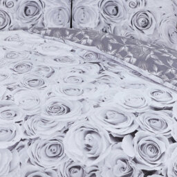 Gc Gaveno Cavailia Madison Roses Duvet Cover Bedding Set Grey King 3Pc With Flowers Design Reversible Quilt Cover - thumbnail 3