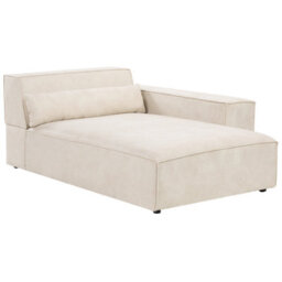 Beliani Left-Hand Chaise Longue Hellnar Velvet Light Beige - thumbnail 4