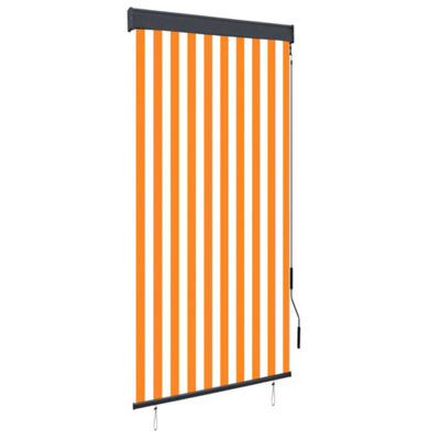 Berkfield Outdoor Roller Blind 100X250 Cm White And Orange - image 1
