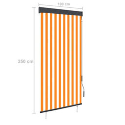 Berkfield Outdoor Roller Blind 100X250 Cm White And Orange - thumbnail 8