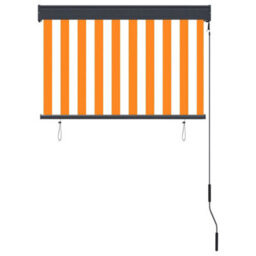 Berkfield Outdoor Roller Blind 100X250 Cm White And Orange - thumbnail 4