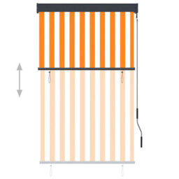Berkfield Outdoor Roller Blind 100X250 Cm White And Orange - thumbnail 3
