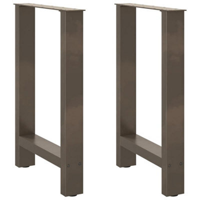 Berkfield Dining Table Legs Natural Steel 2 Pcs 50X(72-73) Cm Steel - image 1