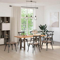 Berkfield Dining Table Legs Natural Steel 2 Pcs 50X(72-73) Cm Steel - thumbnail 2