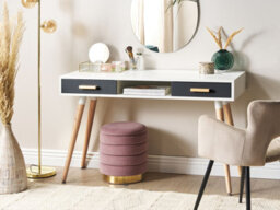 Beliani Home Office Desk Frisco Grey 120 Cm 45 Cm With Drawers - thumbnail 2