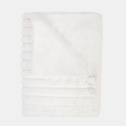 OHS Super Soft Faux Fur Ribbed Throw Fluffy Thick Fleece Bed Blanket - thumbnail 4