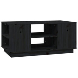 Walplus Coffee Table Black 90X49X40.5 Cm Solid Wood Pine - thumbnail 2