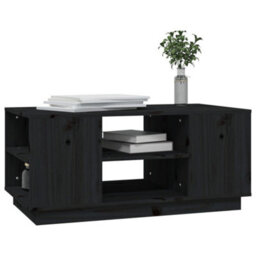 Walplus Coffee Table Black 90X49X40.5 Cm Solid Wood Pine - thumbnail 4