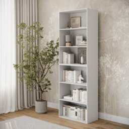 Urbn-Living Urbnliving 180Cm Height Wide 6 Tier White Book Shelf Deep Bookcase Storage Cabinet Display Dining Living Room - thumbnail 2