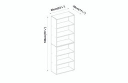 Urbn-Living Urbnliving 180Cm Height Wide 6 Tier White Book Shelf Deep Bookcase Storage Cabinet Display Dining Living Room - thumbnail 4