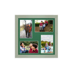 AK Frames 12X12 Green Modern Multi Photo Frame With Emerald Mount - Holds 4 Apertures (4X) 6X4 Photos - thumbnail 1