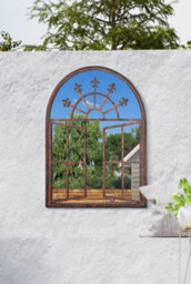 Mirroroutlet Metal Arch Shaped Decorative Church Effect Garden Mirror 89Cm X 69Cm - thumbnail 2