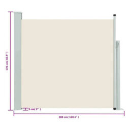 Walplus Patio Retractable Side Awning Garden Sun Shade Canopy Gazebo For Back Door, Porch, Patio 170X300 Cm Cream - thumbnail 5