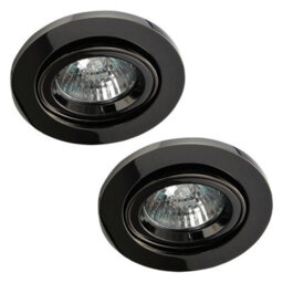Litecraft 2 Pack Black Chrome Modern Ip20 Fire Rated Adjustable Downlights - thumbnail 2