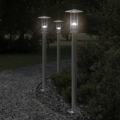 Outdoor Floor Lamp Silver 100 Cm Stainless Steel - image 1