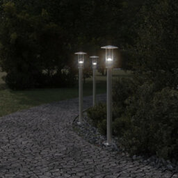 Outdoor Floor Lamp Silver 100 Cm Stainless Steel - thumbnail 3
