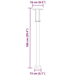 Outdoor Floor Lamp Silver 100 Cm Stainless Steel - thumbnail 7