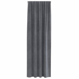 Berkfield Blackout Curtains With Top Tape 2 Pcs Super Light Grey Velvet - thumbnail 3