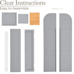 Christow Freestanding Grey Bamboo Wood Toilet Roll Holder - thumbnail 5