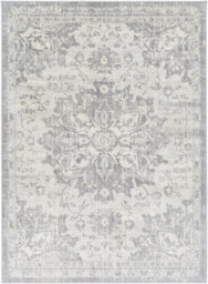 Livabliss Monaco-Vintage Grey Ivory Cream Traditional Boho Living Dining Bedroom Rug 130 X 180 Cm Easy Care, Non Shedding