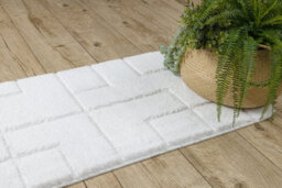 RugsX Bathroom Rug Supreme Lines Non-Slip, Soft - White   50X80 Cm - thumbnail 5