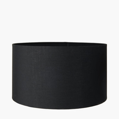 Pacific Lifestyle 40Cm Black Table Lampshade Poly Cotton Cylinder Drum Floor Lamp Shade - image 1