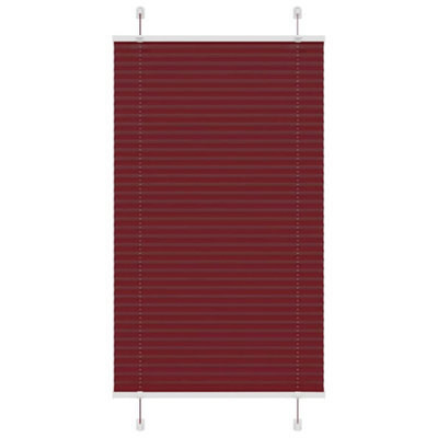 Berkfield Pleated Blind Bordeaux Red 70X100 Cm Fabric Width 69.4 Cm Polyester - image 1