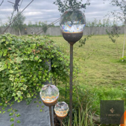 LV Bespoke Cluster Of 3 Glass - Marble Garden Feature - Prism - Tall - thumbnail 9