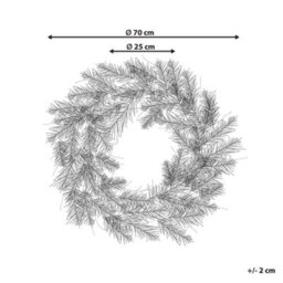 Beliani Snowy Christmas Wreath Led Sundo White 70 Cm - thumbnail 3