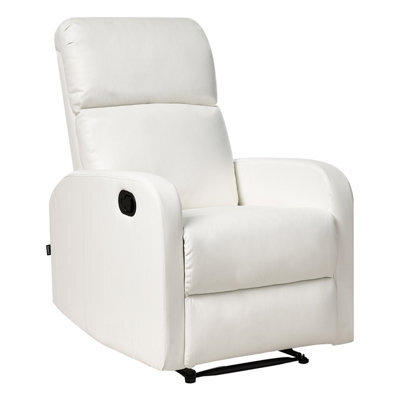 Beliani Recliner Chair Virrat With Footrest Faux Leather White - image 1