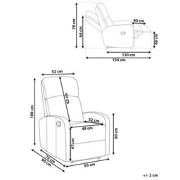 Beliani Recliner Chair Virrat With Footrest Faux Leather White - thumbnail 3