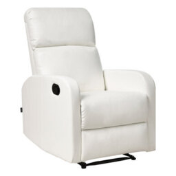Beliani Recliner Chair Virrat With Footrest Faux Leather White - thumbnail 1