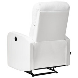 Beliani Recliner Chair Virrat With Footrest Faux Leather White - thumbnail 6