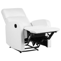 Beliani Recliner Chair Virrat With Footrest Faux Leather White - thumbnail 4