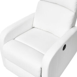 Beliani Recliner Chair Virrat With Footrest Faux Leather White - thumbnail 7