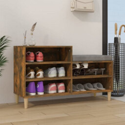 Berkfield Elegant Shoe Cabinet Smoked Oak 102X36X60 Cm Engineered Wood - thumbnail 2