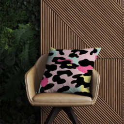 Warren Reed Designer Colourful Leopard Print Outdoor Cushion 45Cm X 45Cm - thumbnail 2