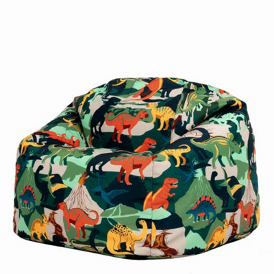 icon Kids Dinosaur Bean Bag Chair Green Childrens Bean Bags - image 1