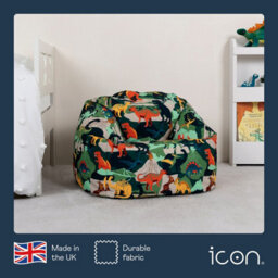 icon Kids Dinosaur Bean Bag Chair Green Childrens Bean Bags - thumbnail 5