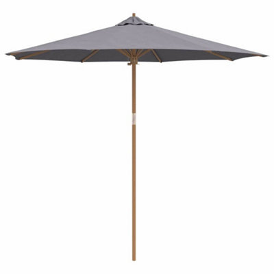 Berkfield Modern Garden Parasol Dark Grey 270 X 270 X 260 Cm Bamboo