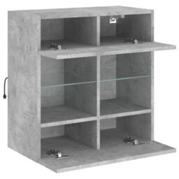 Walplus Tv Wall Cabinet With Led Lights Concrete Grey 58.5X30X60.5 Cm - thumbnail 8