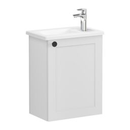 Vitra Harlow Essence Matt Light Grey Wall-Mounted Cloakroom Vanity Unit & Basin Set (W)455mm (H)575mm - thumbnail 4