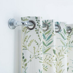 A.unique Home Room Darkening Metal Extendable Curtain Pole With Rings And Fittings - Nickel, 120Cm - 220Cmapprox - thumbnail 3