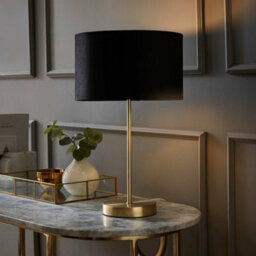 Valuelights Charles Gold Table Lamp With Black Velvet Shade