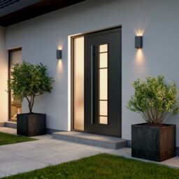 GoodHome Salesian Adjustable Matt Dark Grey Mains-Powered (Wired) Integrated Led Outdoor Double Wall Light 1500Lm - thumbnail 7